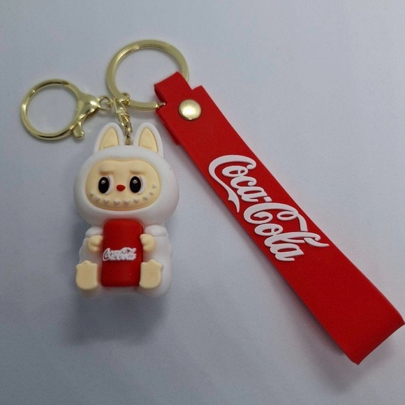 Coca-Cola Red and White Bunny Keychain NWOT - Picture 2 of 3